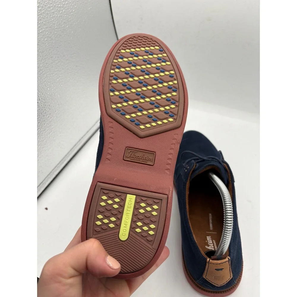 Florsheim Kid's Supacush Oxford Plain Toe Navy Suede Shoes 6.5